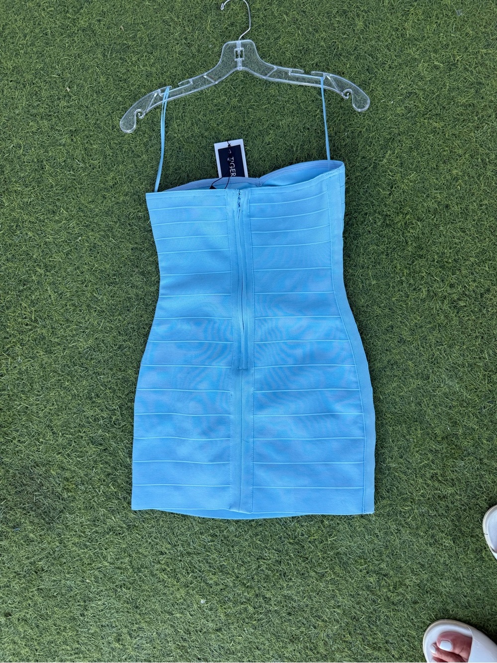 Tiger Mist Sky Blue Strapless Bandage Mini Dress - Picture 4 of 4